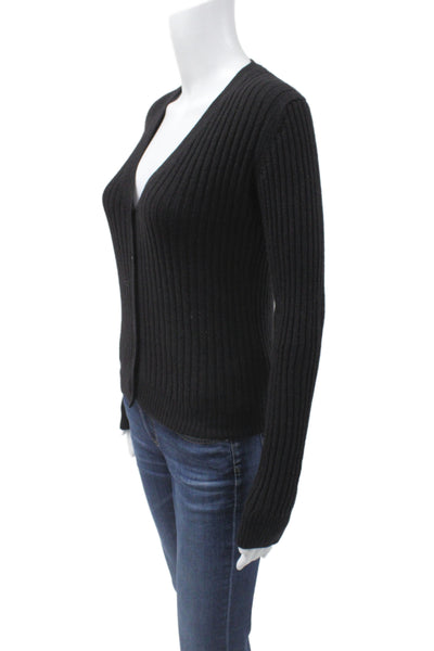 Reformation Womens Cardigan Black V-Neck Recycled Cashmere Long Sleeve Size S