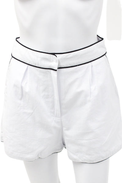 Commense Womens 100 Percent Cotton Sleevless Top Short Set White Black Size S
