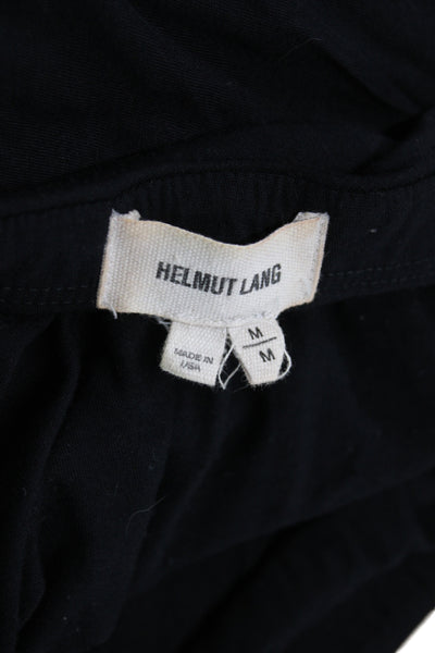 Helmut Lang Womens Wrap Midi Skirt Black Micro Modal Size M