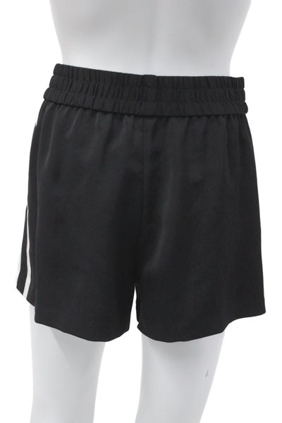 Alice + Olivia Women Sweat Shorts Black Striped Athleisure Size S