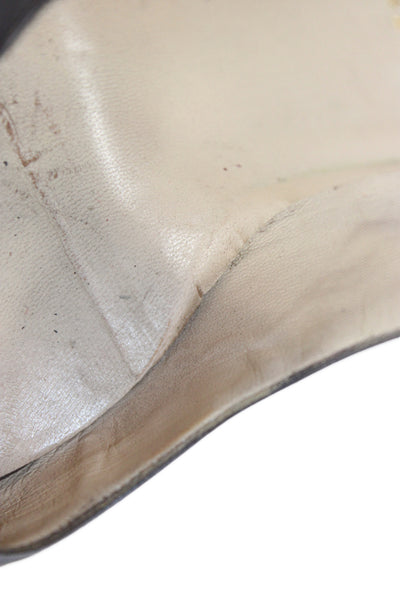 Christian Louboutin Womens Leather Open Toe Stiletto Heels Brown Size 8