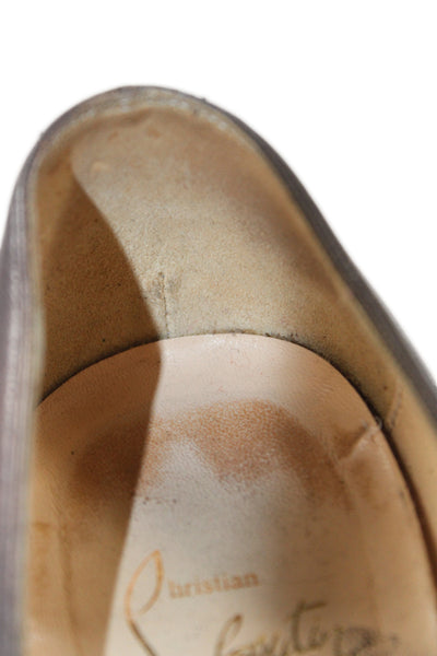 Christian Louboutin Womens Leather Open Toe Stiletto Heels Brown Size 8