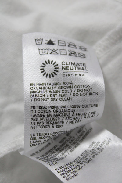 Reformation Women Basic White Cotton Crew Neck Short Sleeve T-Shirt Size XS