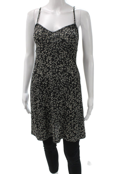 Zimmermann Women Slip Dress Black Floral V Neck Sleeveless Size 0