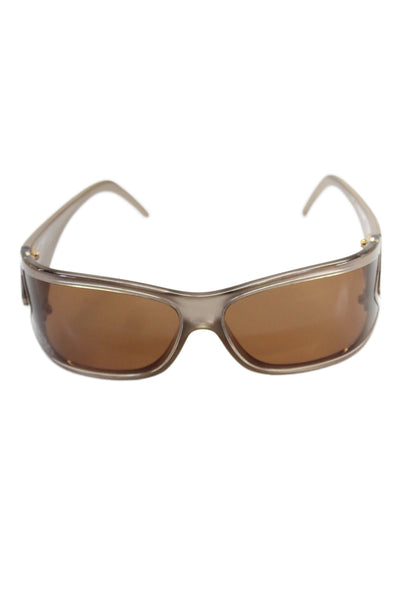 Roberto Cavalli Womens Acetate Metallic Rhinestone Wrap Sunglasses Amber 125mm