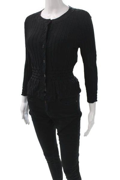 Tory Burch Women Cardigan Black Long Sleeve Round Neck Size XS