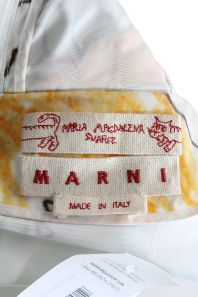 Marni Women Anorak Jacket White Geometric Zip 100% Polyester Size 44
