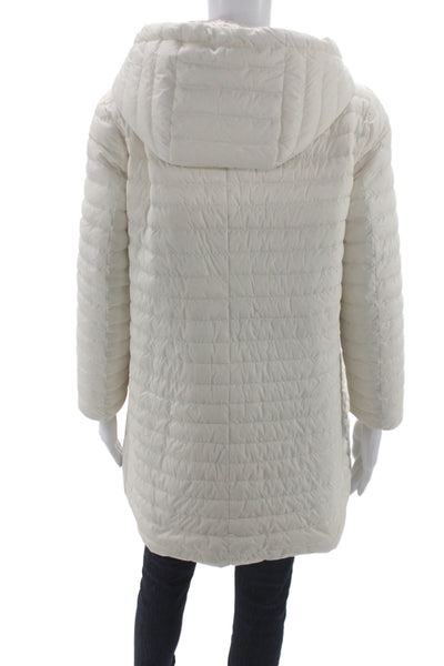 Herno Women Puffer Jacket Gray Polyamide Zip Long Sleeve Size 46