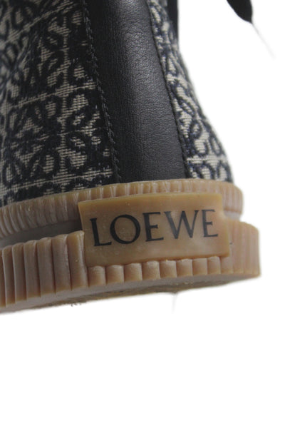 Loewe Womens Woven Monogram Print Lace-Up High Top Sneakers Blue Size EUR 41