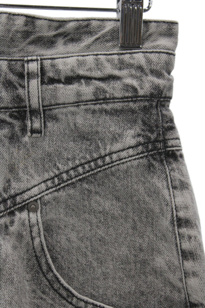 Isabel Marant Women Paperbag 90s Gray Cotton Shorts Size 36