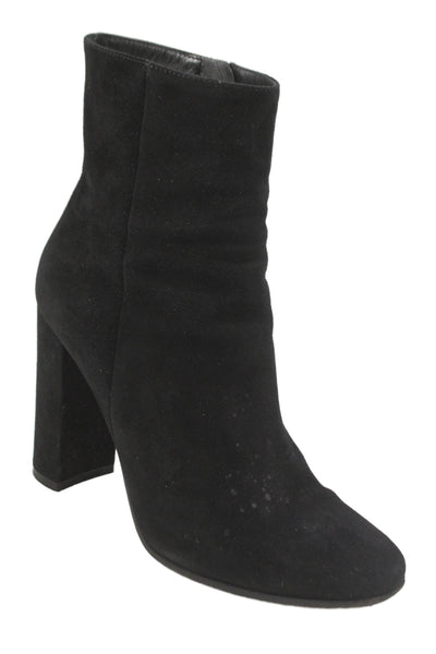 Gianvito Rossi Womens Suede Rolling High Ankle Boots Black Size 36.5 6.5