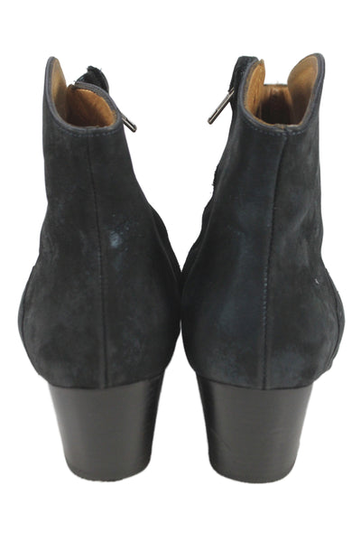Isabel Marant Womens Suede Zip Up Dicker Ankle Boots Blue Metallic Size 40 10