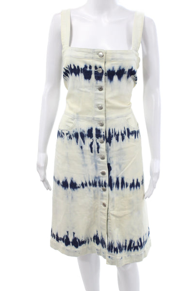 Stella McCartney Womens Tie-Dye Overall Dress Blue Sleeveless Size 44