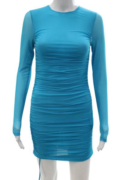 Alice + Olivia Womens Bodycon Blue Knee-Length Dress Long Sleeve Size 0