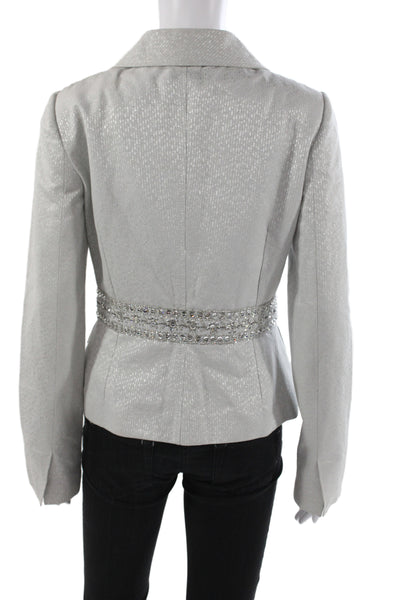Dolce & Gabbana Women Silver Basic Jacket Long Sleeve Cotton Blend Size 42