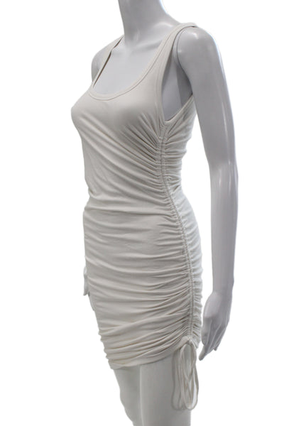 Veronica Beard Womens Bodycon Dress White Scoop Neck Sleeveless Cotton Size XS