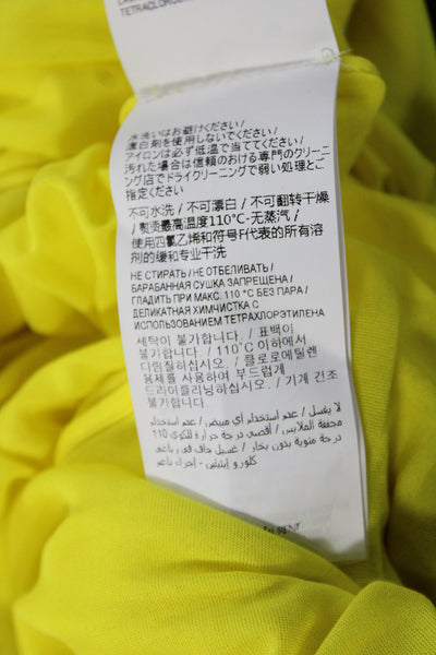 Saint Laurent Womens Maxi Dress Yellow Viscose Long Sleeve Round Neck Size 34