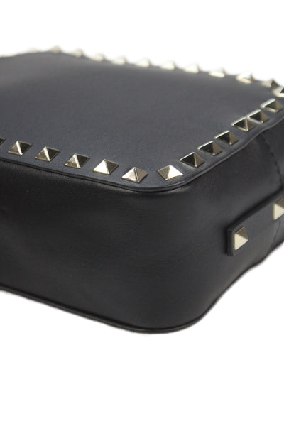 Valentino Garavani Womens Rockstud Camera Crossbody Handbag Black