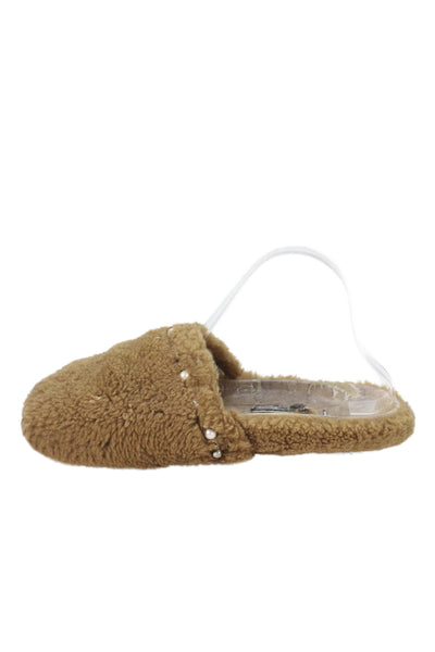 Jimmy Choo Womens Jeweled Pearl Slide On Clog Flats Brown Size 38 8