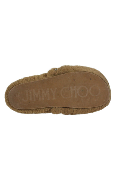 Jimmy Choo Womens Jeweled Pearl Slide On Clog Flats Brown Size 38 8