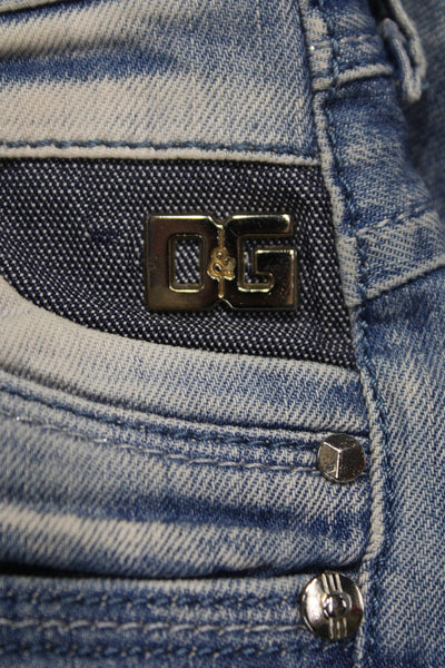 Dolce & Gabbana Womens Blue Straight Jeans Mid Rise Cotton Size 25