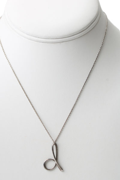 Tiffany & Co Womens 925 Silver Elsa Peretti Initial B Pendant Necklace 16" 2.3g