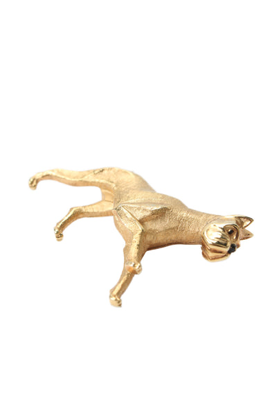 Boucher Womens Vintage Gold Plated Boxer Dog Brooch 2"