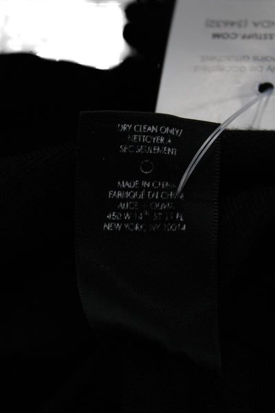 Alice + Olivia Women Cardigan Black Solid Crew Neck Long Sleeve Size M