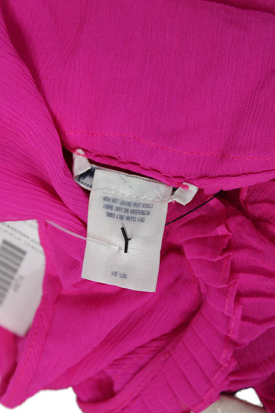Oscar de la Renta Womens Silk V Neck Sleeveless Camisole Pink Pullover Size 8