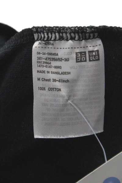 Uniqlo Mens Black Basic T-Shirt 100% Cotton Short Sleeve Size M