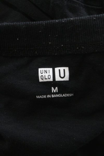Uniqlo Mens Black Basic T-Shirt 100% Cotton Short Sleeve Size M
