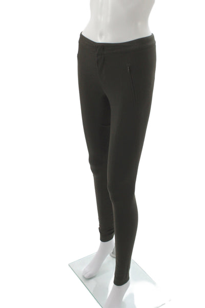 Vince Women Ankle Leggings Green Viscose Stretch Casual Size 0