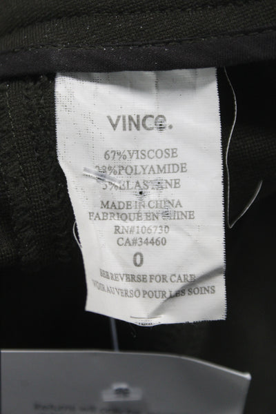 Vince Women Ankle Leggings Green Viscose Stretch Casual Size 0