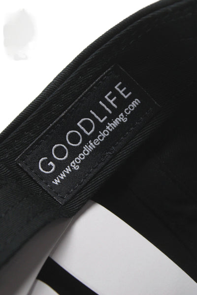 Goodlife Mens Black White Canvas Logo Baseball Cap Hat One Size
