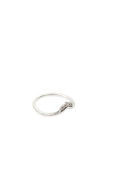 Pandora Womens 925 Silver Cubic Zirconia Tiara Wishbone RIng Sz 6.25