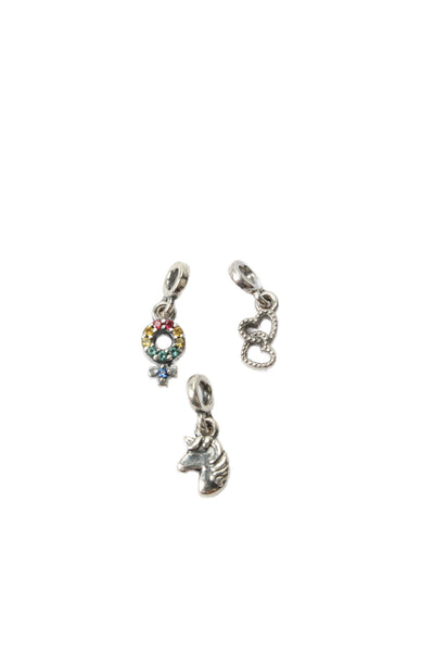 Pandora Womens 925 Silver Multicolor CZ ME Mini Charms Pride LOT 3 NWOT