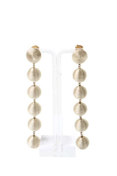 Rebecca de Ravenel Womens Gold Tone Silk Cord 5 Drop Earrings