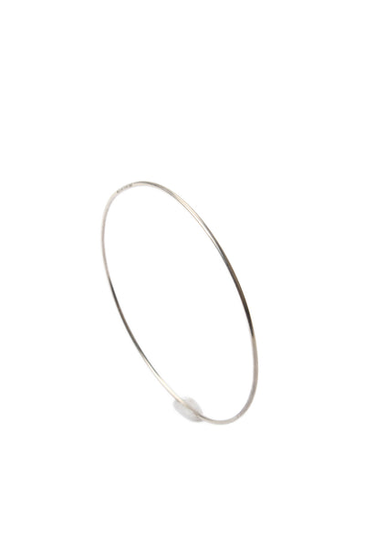 Ann Demeulemeester Womens Sterling Silver Thin Bangle Bracelet 2.6" 3.8g