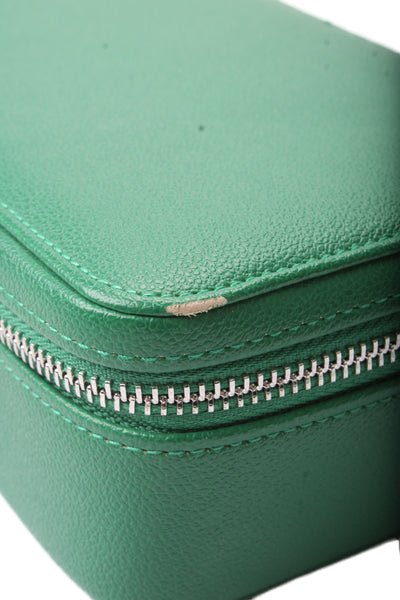 Mark and Graham Womens Green Leather Travel Jewelry Case 8.25"x5"x2.5"