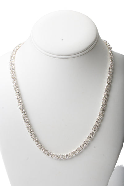 Miabella Womens Sterling Silver 6.5mm Byzantine Chain 20" 21.6g NWOT