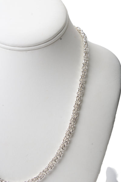 Miabella Womens Sterling Silver 6.5mm Byzantine Chain 20" 21.6g NWOT
