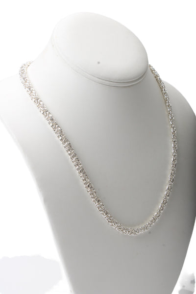 Miabella Womens Sterling Silver 6.5mm Byzantine Chain 20" 21.6g NWOT