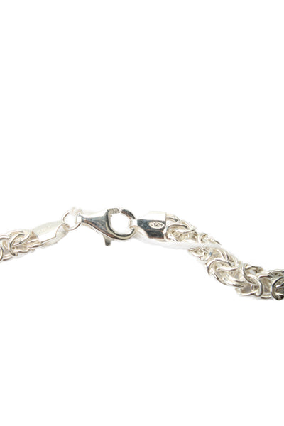 Miabella Womens Sterling Silver 6.5mm Byzantine Chain 20" 21.6g NWOT