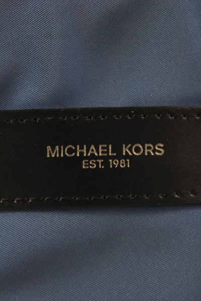 Michael Kors Womens Nylon Flat Zippered Crossbody Handbag Solid Blue