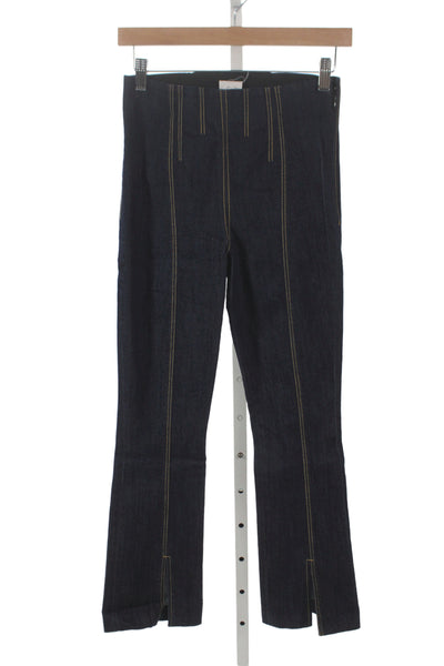 Cinq à Sept Women Flared Jeans Blue High Rise Cotton 28in Inseam Size 0