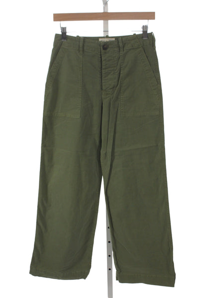 Nili Lotan Womens Military Chino Pants Green Cotton Size 00