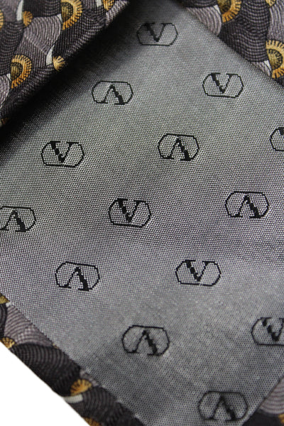 Valentino Garavani Mens Silk Printed Neck Tie Grayish Brown