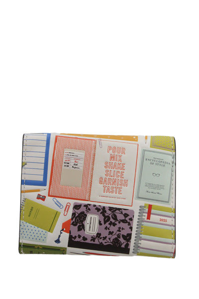 Kate Spade New York Womens Leather Graphic Print Card Wallet Multicolor