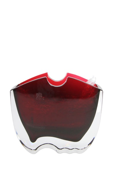 Baccarat x Thomas Bastide Red Crystal Oceanie Vase 8"