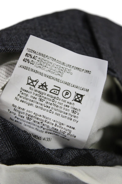 Loro Piana Men Gray Plaid Wool Dress Pants Size 34